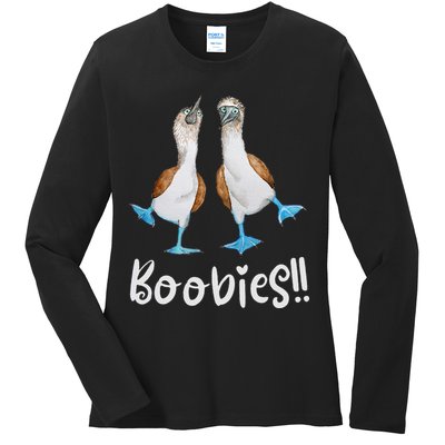Love Bluefooted Boobies Bird Nerd For Birdwatching Ladies Long Sleeve Shirt