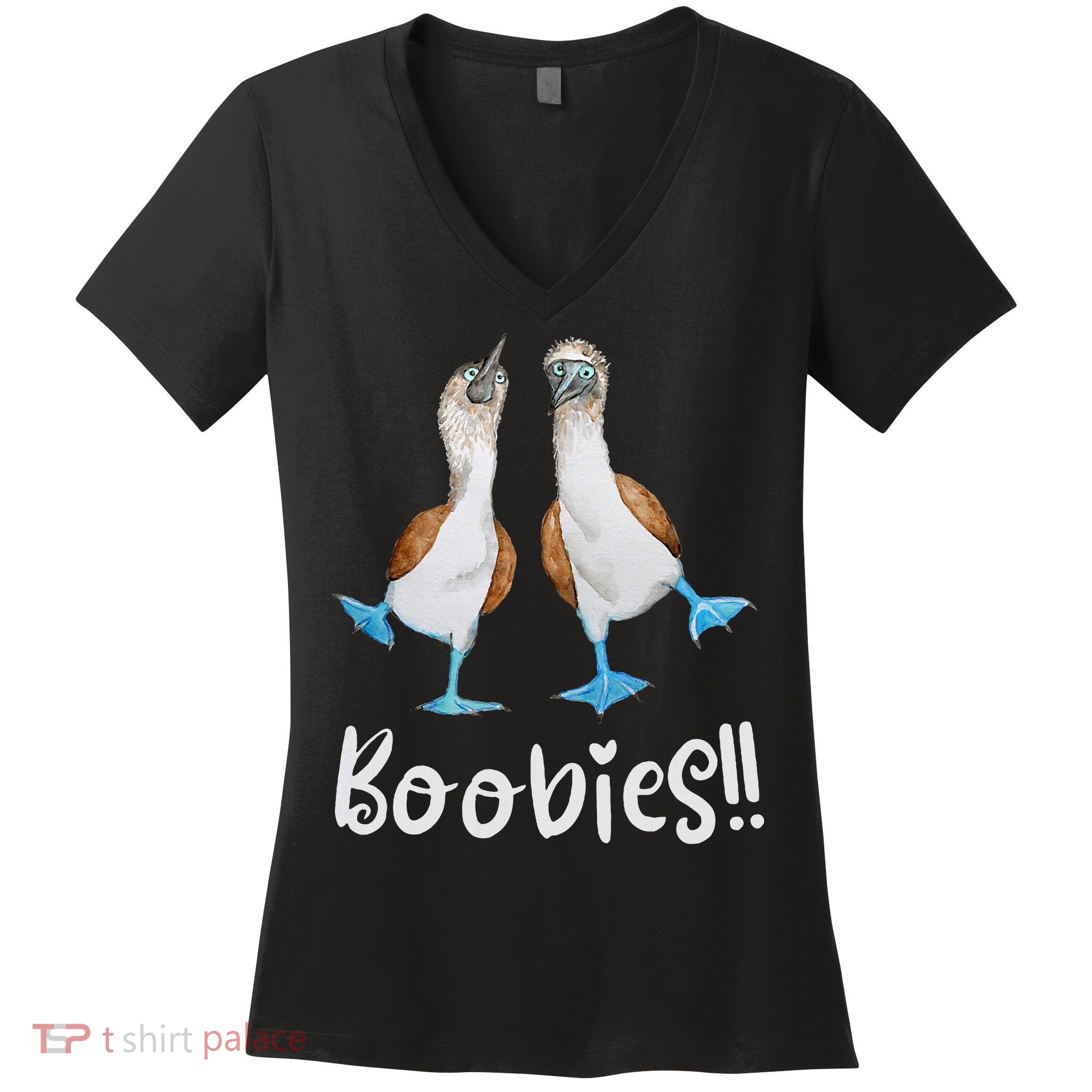 Love Bluefooted Boobies Bird Nerd For Birdwatching Women's V-Neck T-Shirt