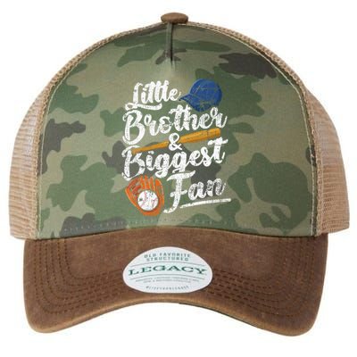 Little Brother Biggest Fan Baseball Funny Legacy Tie Dye Trucker Hat