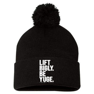 Lift Bigly Be Yuge Huge Trump For President 2024 Workout Gym Pom Pom 12in Knit Beanie