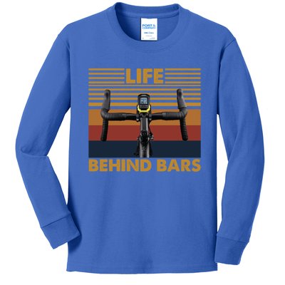 Life Behind Bars Funny Cycling Vintage Retro Gift Kids Long Sleeve Shirt