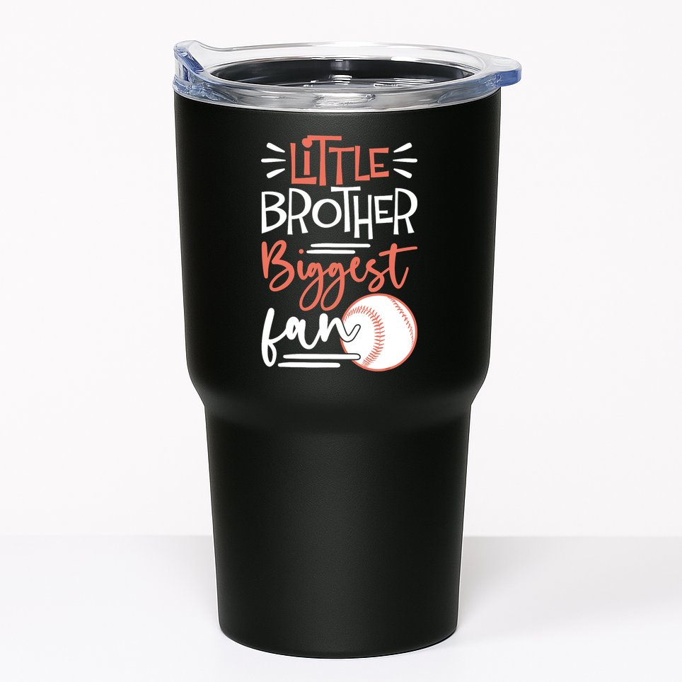 Little Brother Biggest Fan Baseball Season Tumbler