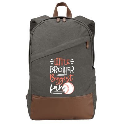 Little Brother Biggest Fan Baseball Season Cotton Canvas Backpack