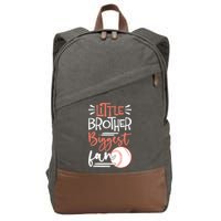 Little Brother Biggest Fan Baseball Season Cotton Canvas Backpack