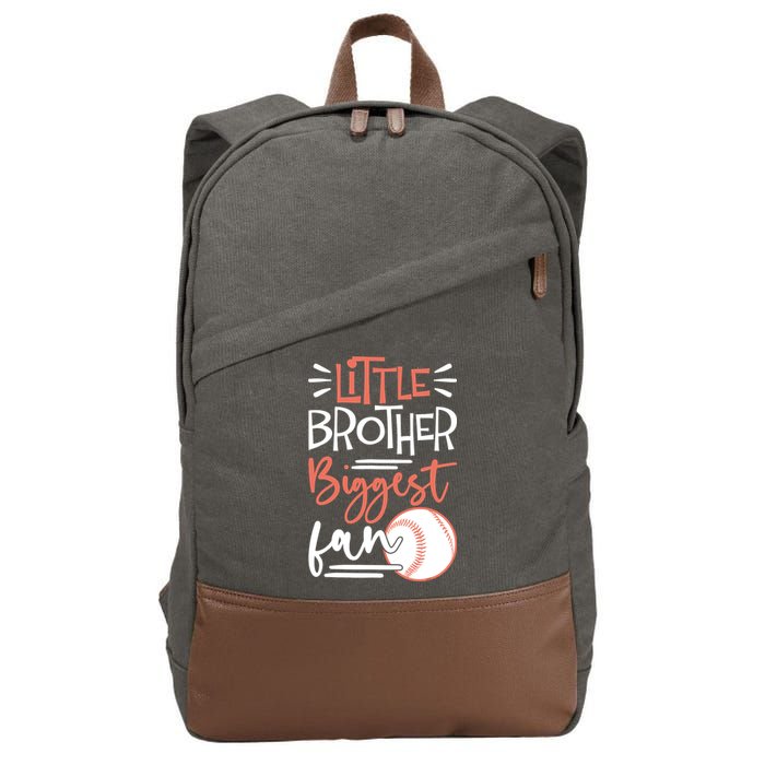 Little Brother Biggest Fan Baseball Season Cotton Canvas Backpack