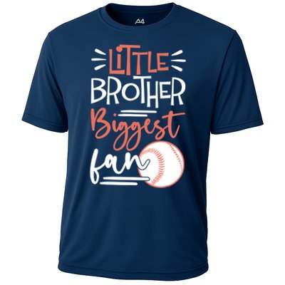 Little Brother Biggest Fan Baseball Season Cooling Performance Crew T-Shirt