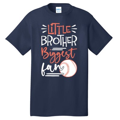 Little Brother Biggest Fan Baseball Season Tall T-Shirt