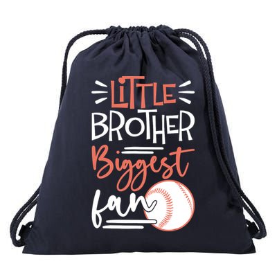 Little Brother Biggest Fan Baseball Season Drawstring Bag