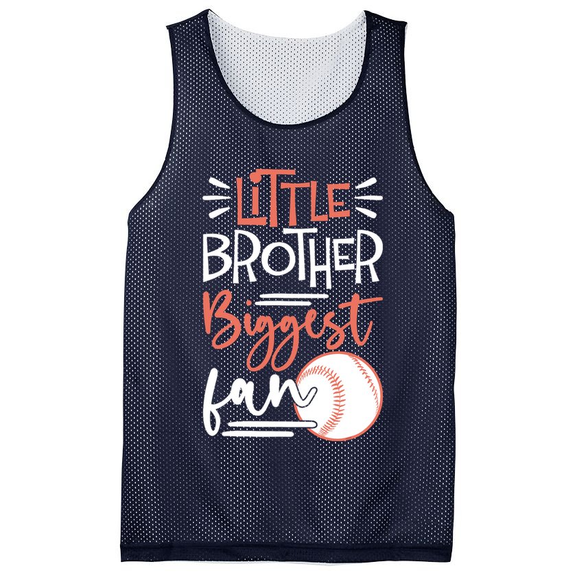 Little Brother Biggest Fan Baseball Season Mesh Reversible Basketball Jersey Tank