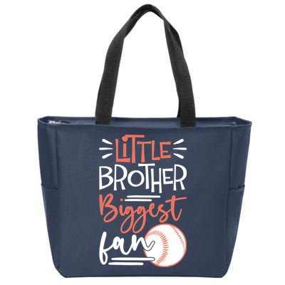 Little Brother Biggest Fan Baseball Season Zip Tote Bag