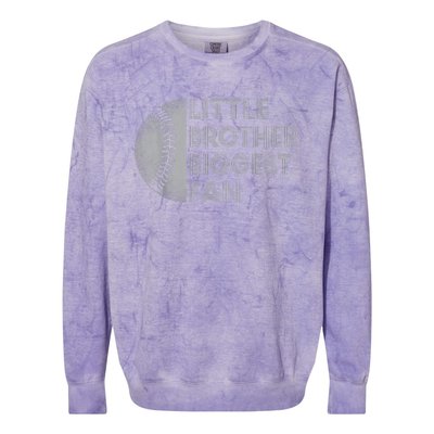 Little Brother Biggest Fan Baseball Season Gift Colorblast Crewneck Sweatshirt