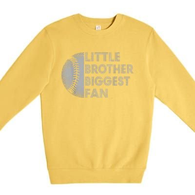 Little Brother Biggest Fan Baseball Season Gift Premium Crewneck Sweatshirt