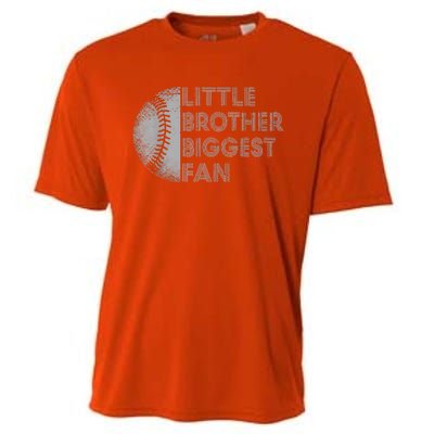 Little Brother Biggest Fan Baseball Season Gift Cooling Performance Crew T-Shirt