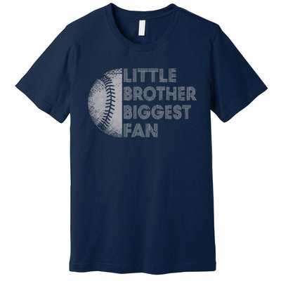 Little Brother Biggest Fan Baseball Season Gift Premium T-Shirt