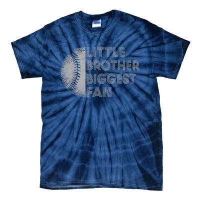 Little Brother Biggest Fan Baseball Season Gift Tie-Dye T-Shirt