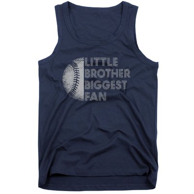 Little Brother Biggest Fan Baseball Season Gift Tank Top