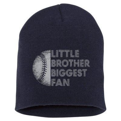 Little Brother Biggest Fan Baseball Season Gift Short Acrylic Beanie