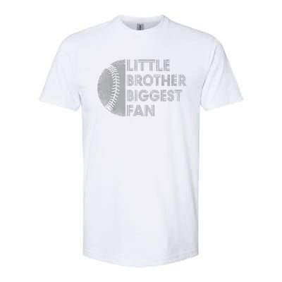 Little Brother Biggest Fan Baseball Season Gift Softstyle CVC T-Shirt