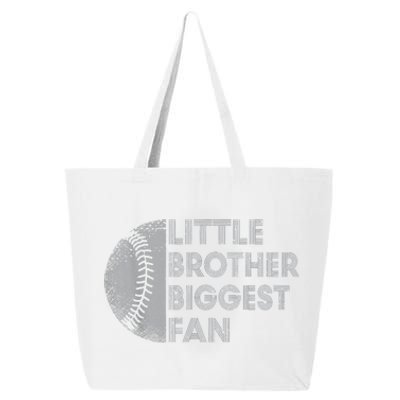 Little Brother Biggest Fan Baseball Season Gift 25L Jumbo Tote