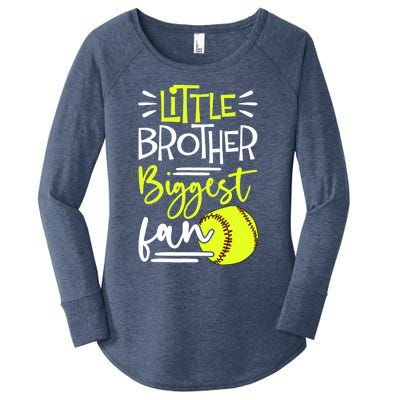 Little Brother Biggest Fan Softball, Softball Women's Perfect Tri Tunic Long Sleeve Shirt