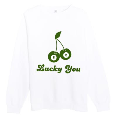 Lucky Baby Ball 8 Ball Cherry Premium Crewneck Sweatshirt