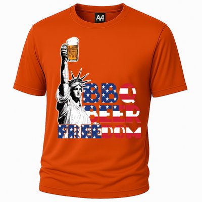 Liberties Bbq Beer Freedom 4th Of July Ing Beer Lovers Gift Cooling Performance Crew T-Shirt