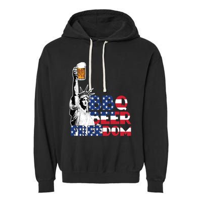 Liberties Bbq Beer Freedom 4th Of July Ing Beer Lovers Gift Garment-Dyed Fleece Hoodie