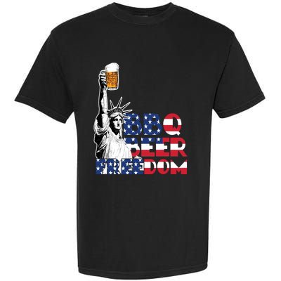 Liberties Bbq Beer Freedom 4th Of July Ing Beer Lovers Gift Garment-Dyed Heavyweight T-Shirt