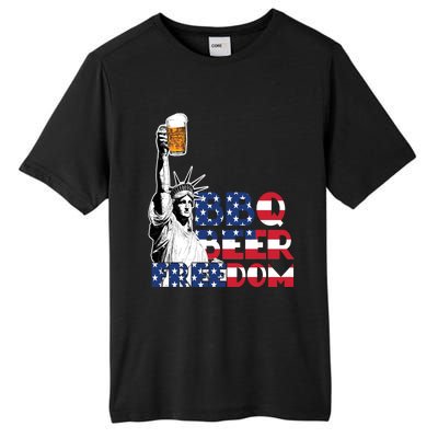 Liberties Bbq Beer Freedom 4th Of July Ing Beer Lovers Gift Tall Fusion ChromaSoft Performance T-Shirt