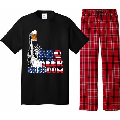 Liberties Bbq Beer Freedom 4th Of July Ing Beer Lovers Gift Pajama Set