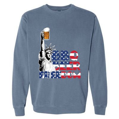 Liberties Bbq Beer Freedom 4th Of July Ing Beer Lovers Gift Garment-Dyed Sweatshirt