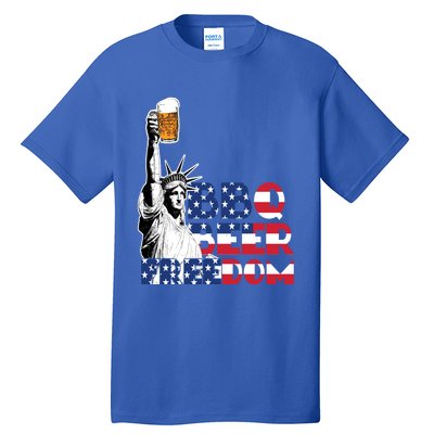 Liberties Bbq Beer Freedom 4th Of July Ing Beer Lovers Gift Tall T-Shirt