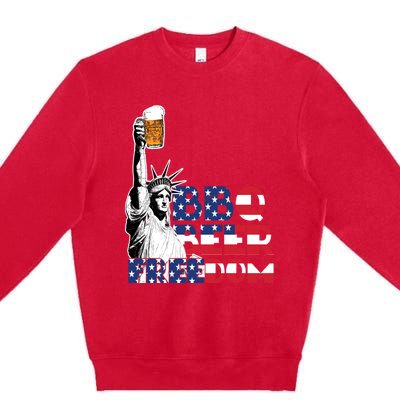 Liberties Bbq Beer Freedom 4th Of July Ing Beer Lovers Gift Premium Crewneck Sweatshirt