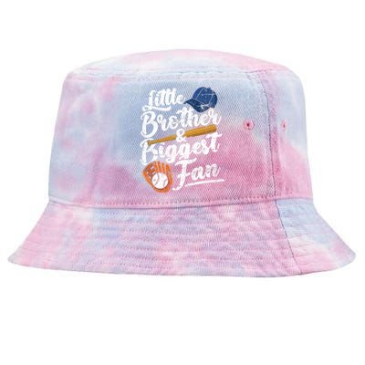 Little Brother Biggest Fan Baseball Funny Boy Tie-Dyed Bucket Hat