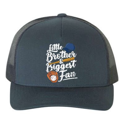 Little Brother Biggest Fan Baseball Funny Boy Yupoong Adult 5-Panel Trucker Hat