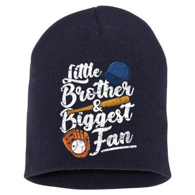 Little Brother Biggest Fan Baseball Funny Boy Short Acrylic Beanie