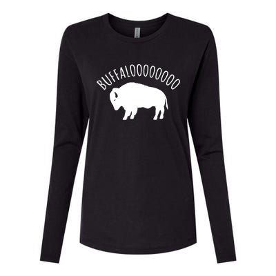 Lucky Buffalo Buffalooo Bison Nature Wildlife Design Cute Gift Womens Cotton Relaxed Long Sleeve T-Shirt