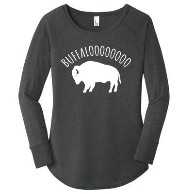 Lucky Buffalo Buffalooo Bison Nature Wildlife Design Cute Gift Women's Perfect Tri Tunic Long Sleeve Shirt