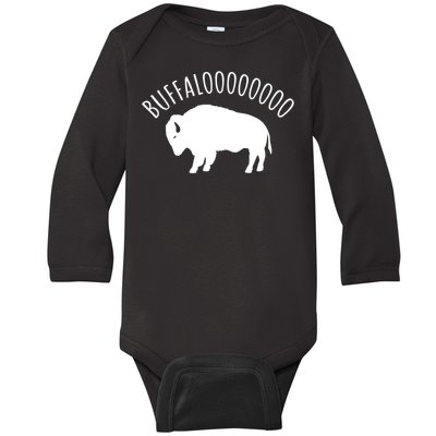 Lucky Buffalo Buffalooo Bison Nature Wildlife Design Cute Gift Baby Long Sleeve Bodysuit