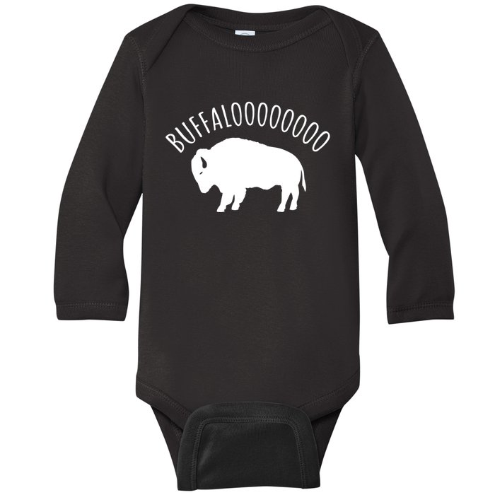 Lucky Buffalo Buffalooo Bison Nature Wildlife Design Cute Gift Baby Long Sleeve Bodysuit