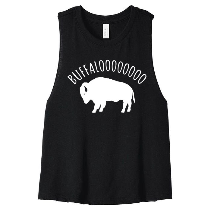 Lucky Buffalo Buffalooo Bison Nature Wildlife Design Cute Gift Women's Racerback Cropped Tank