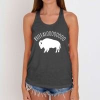 Lucky Buffalo Buffalooo Bison Nature Wildlife Design Cute Gift Women's Knotted Racerback Tank