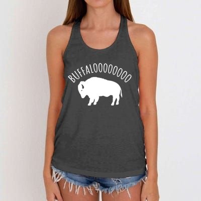 Lucky Buffalo Buffalooo Bison Nature Wildlife Design Cute Gift Women's Knotted Racerback Tank