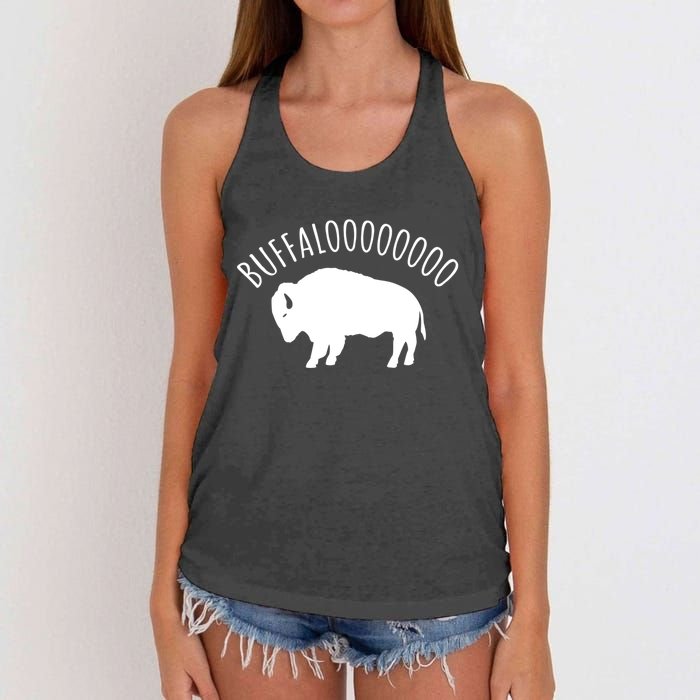 Lucky Buffalo Buffalooo Bison Nature Wildlife Design Cute Gift Women's Knotted Racerback Tank