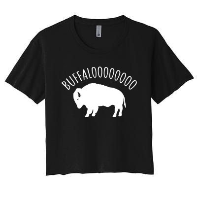 Lucky Buffalo Buffalooo Bison Nature Wildlife Design Cute Gift Women's Crop Top Tee