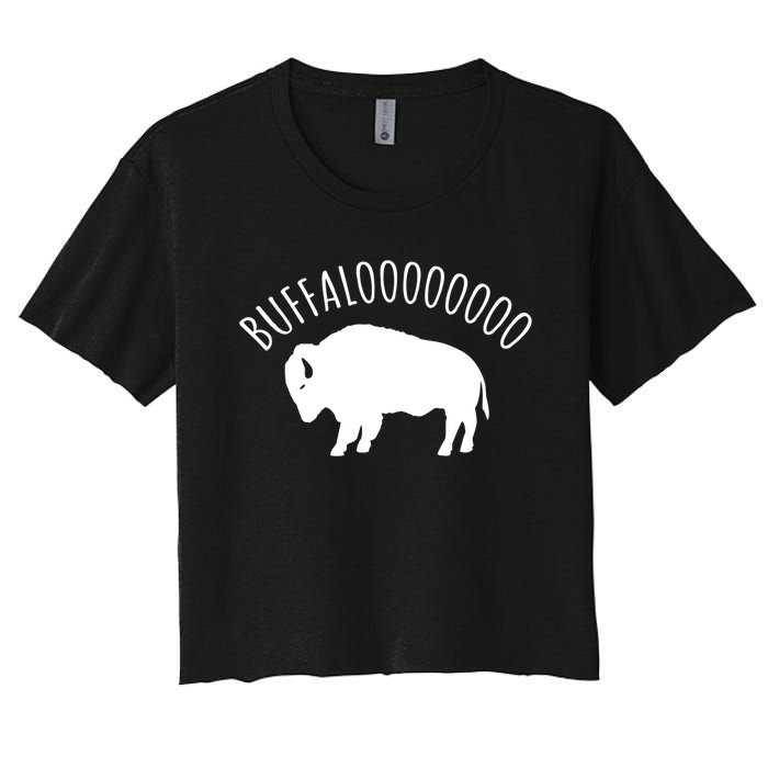 Lucky Buffalo Buffalooo Bison Nature Wildlife Design Cute Gift Women's Crop Top Tee