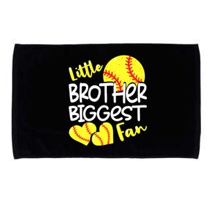 Little Brother Biggest Fan Softball, Softball Microfiber Hand Towel