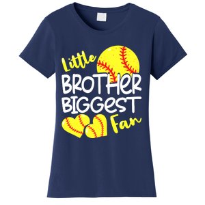 Little Brother Biggest Fan Softball, Softball Women's T-Shirt