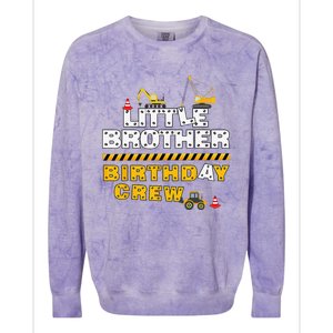 Little Brother Birthday Crew Construction Family Birthday Colorblast Crewneck Sweatshirt