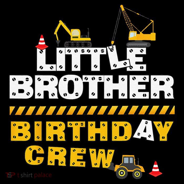 Little Brother Birthday Crew Construction Family Birthday Flatbill Hat